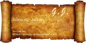 Gönczy Jolán névjegykártya