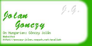 jolan gonczy business card