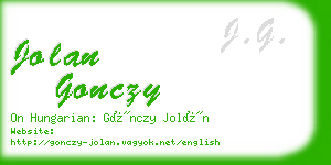 jolan gonczy business card